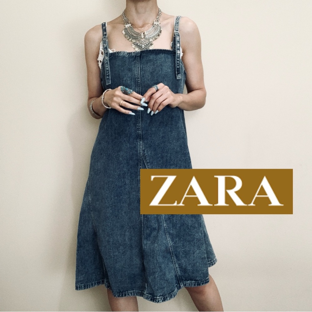 Zara Strapless Denim Dress